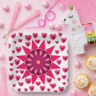 FIESTA DE VÁLVULA DE AMOR CON PLATOS DE PAPEL DE C