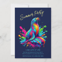 Fiesta de verano - Colorida invitación a salpicar