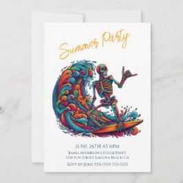 Fiesta de verano - Invitación colorida para surfis