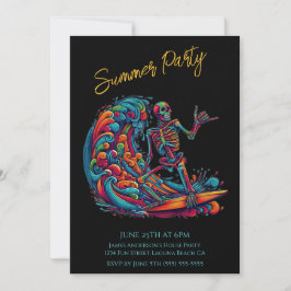 Fiesta de verano - Invitación colorida para surfis