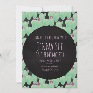 Fiesta de verde del patrón Cactus rosado