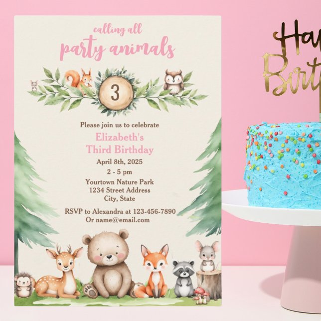 Fiesta de Woodland Animales Invitación a fiesta de (Subido por el creador)