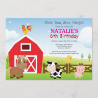 Fiesta del Barnyard Country Invitación de cumpleañ