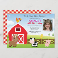 Fiesta del Barnyard Country Invitación de cumpleañ