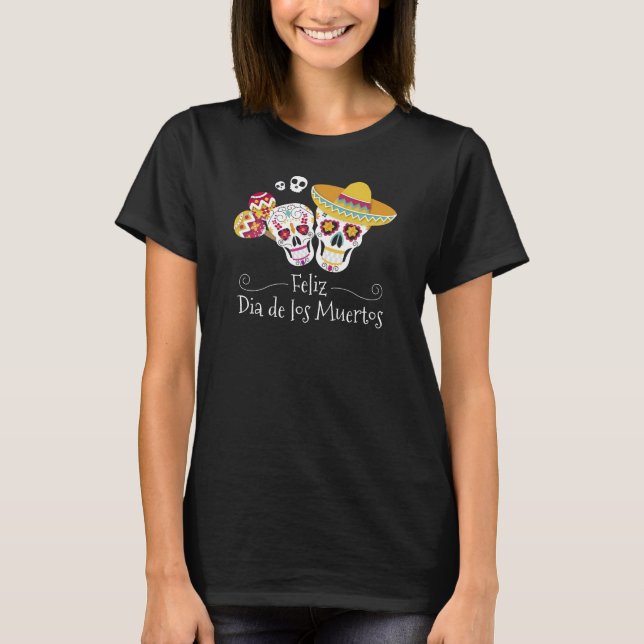 Fiesta del Día de Muertos colorido | Camiseta (Anverso)