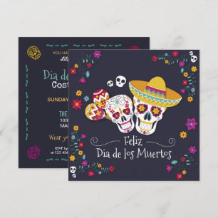 Fiesta del Día de Muertos colorido   Invitación