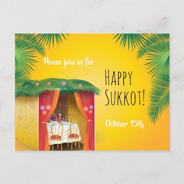 Fiesta del Festival de Sukkot, Invitación a la Suk (Anverso)