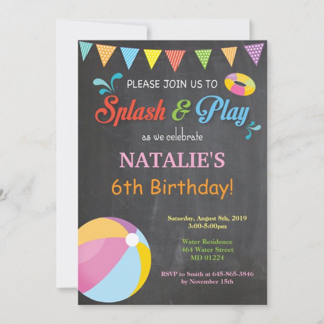 Fiesta del grupo Invitación al cumpleaños Chica de (Anverso)