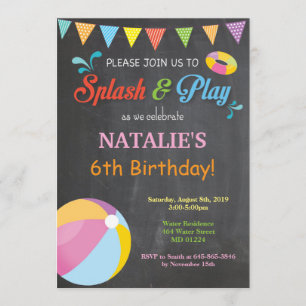 Fiesta del grupo Invitación al cumpleaños Chica de