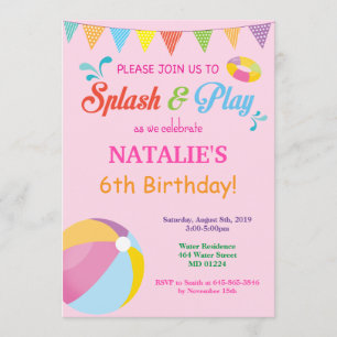 Fiesta del grupo Invitación al cumpleaños Chica de