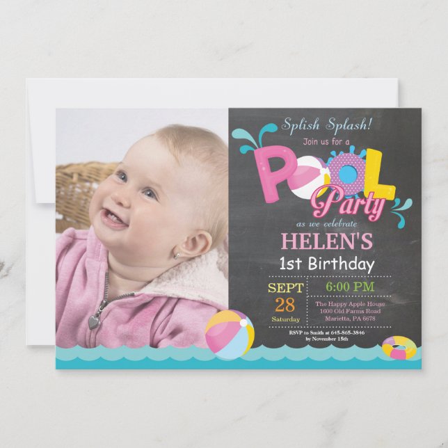 Fiesta del grupo Invitación al cumpleaños Chica Sp (Anverso)