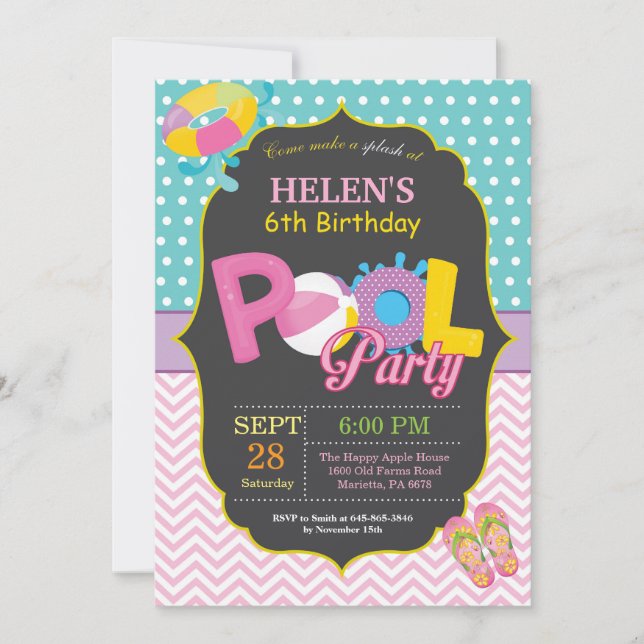 Fiesta del grupo Invitación al cumpleaños Chica Sp (Anverso)