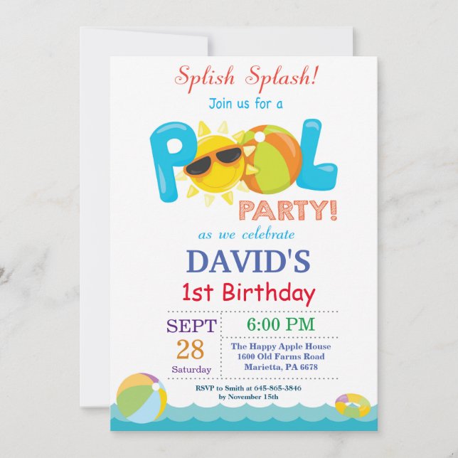 Fiesta del grupo Invitación al cumpleaños niño spl (Anverso)