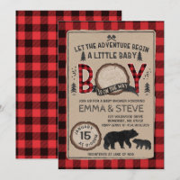 Fiesta del leñador de la invitación de Baby Shower