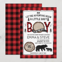 Fiesta del leñador de la invitación de Baby Shower