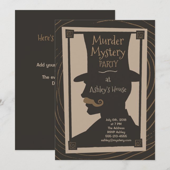 Fiesta del misterioso asesinato - invitación (Anverso / Reverso)