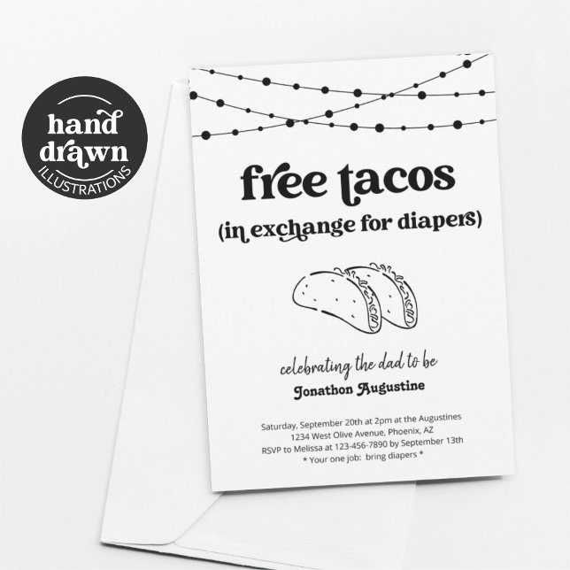Fiesta del pañal del taco, invitaciones a ducharse (Subido por el creador)