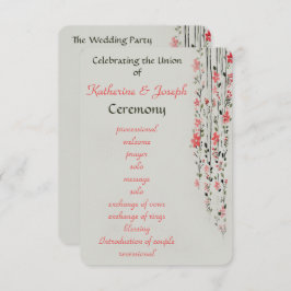 Fiesta del programa de bodas de acuarela floral or