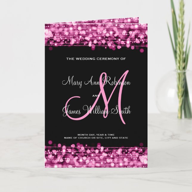 Fiesta del programa de bodas esparce rosado (Anverso)