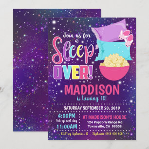 Fiesta del Sleepover Party Invitación del Slumber