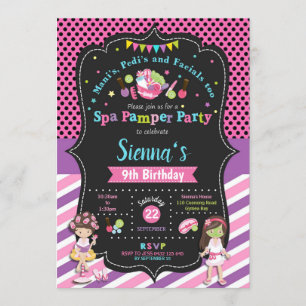 Fiesta del Spa Pamper Invitaciones de cumpleaños C