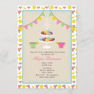 Fiesta del té de cumpleaños + invitación a los mac
