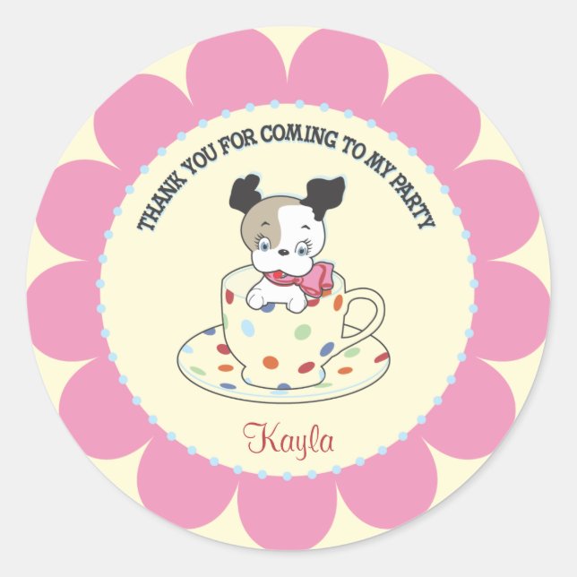 Fiesta del té de pipa | Pegatinas Retro Favor (Anverso)