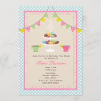 Fiesta del té del cumpleaños + Invitación de