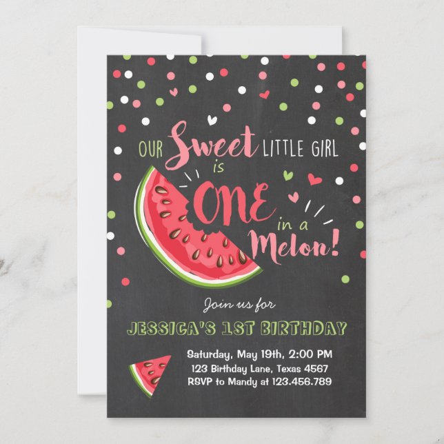 Fiesta del verano del melón de la invitación del (Anverso)