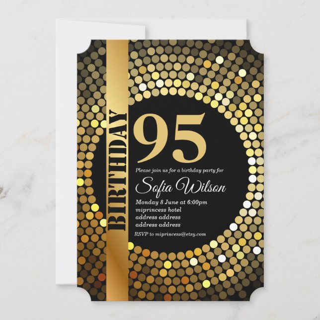 Fiesta disco, oro, 95 años, invitación a fiesta de (Anverso)