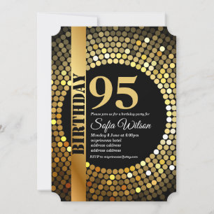 Fiesta disco, oro, 95 años, invitación a fiesta de