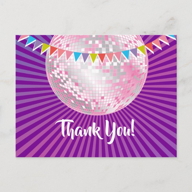 fiesta disco, purpurina, baile, fiesta tarjeta de  (Anverso)