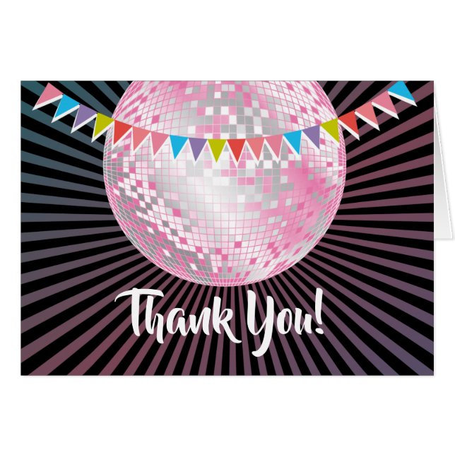 fiesta disco, purpurina, baile, fiesta tarjeta de  (Anverso (Horizontal))
