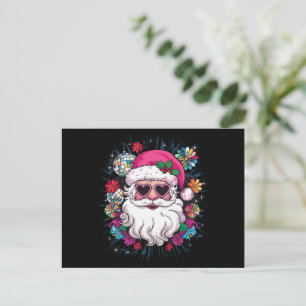 Fiesta divertida de navidad en disco rosa Santa Na