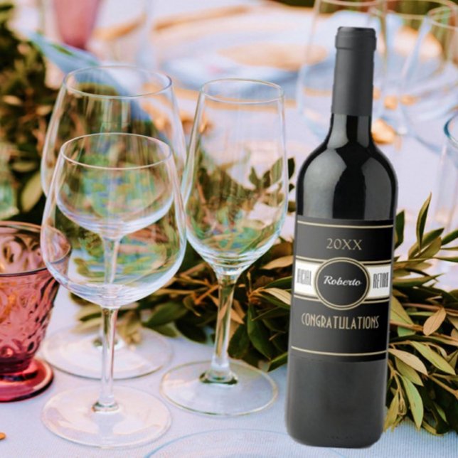 ¡fiesta divertido! Etiqueta de vino de jubilación  (Subido por el creador)