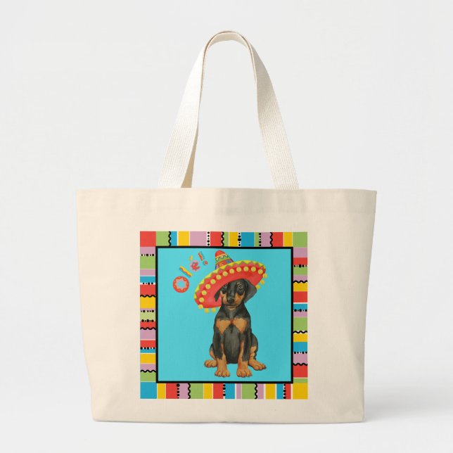 Fiesta Doberman Pinscher Gran Bolsa De Toallas (Frente)
