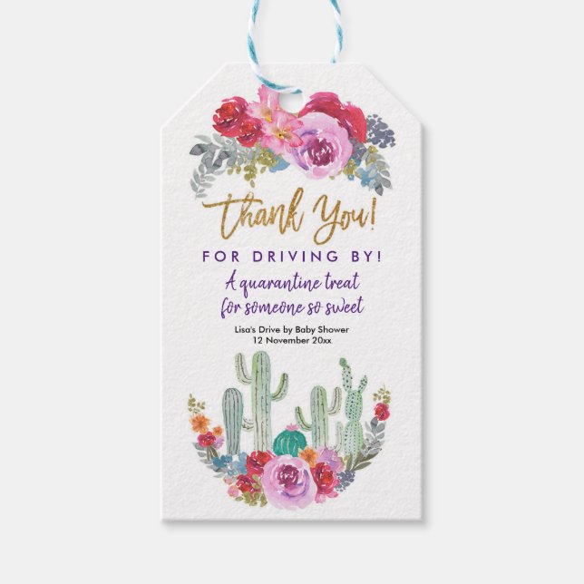 Fiesta Drive mexicano por Baby Shower etiqueta de  (Anverso)