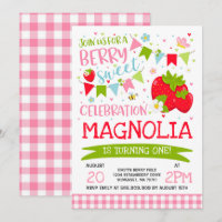 Fiesta dulce de la baya de la invitación del