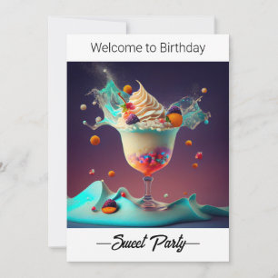 Fiesta dulce. Invitación original.