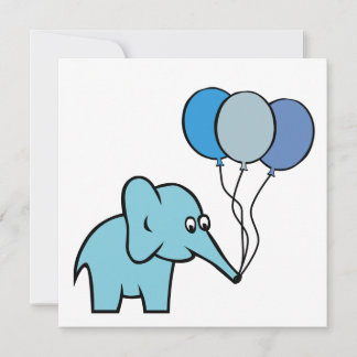 Fiesta elefante - Anuncio de nacimiento - Azul