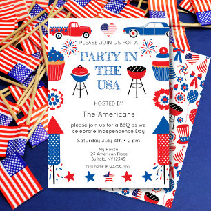 Fiesta en Estados Unidos 4 de julio Invitación a b