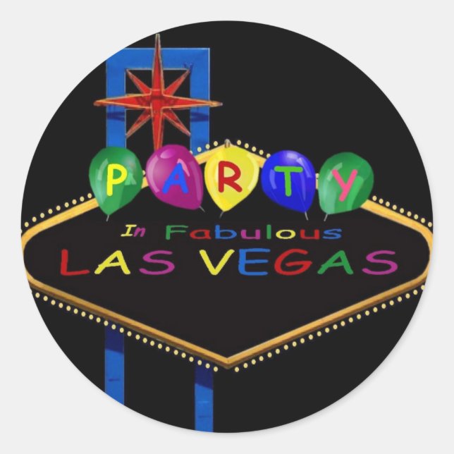 Fiesta en Fabulosas Las Vegas con Pegatinas de glo (Anverso)