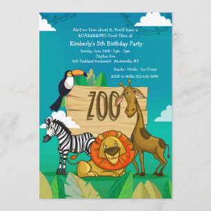 Fiesta en la invitación al zoológico