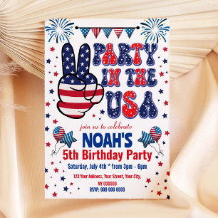 Fiesta en la invitación de cumpleaños de Estados U