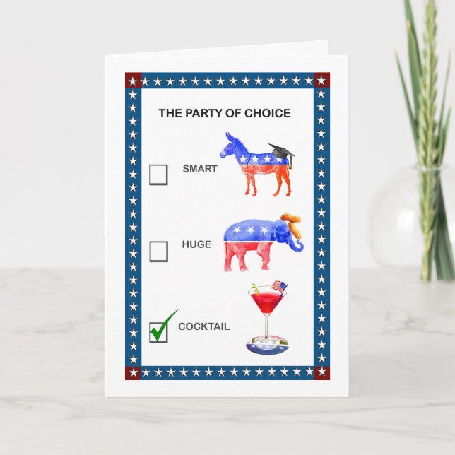 Fiesta en la invitación del fiesta de la elección (Anverso)