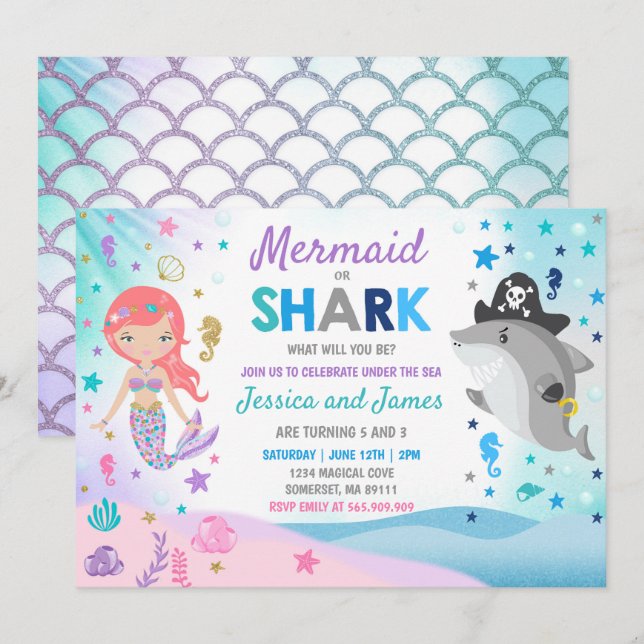 Fiesta en la piscina de la invitación del (Anverso / Reverso)