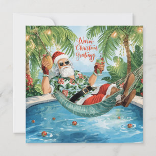 Fiesta en la Piscina Feliz Navidad Santa Tropical 