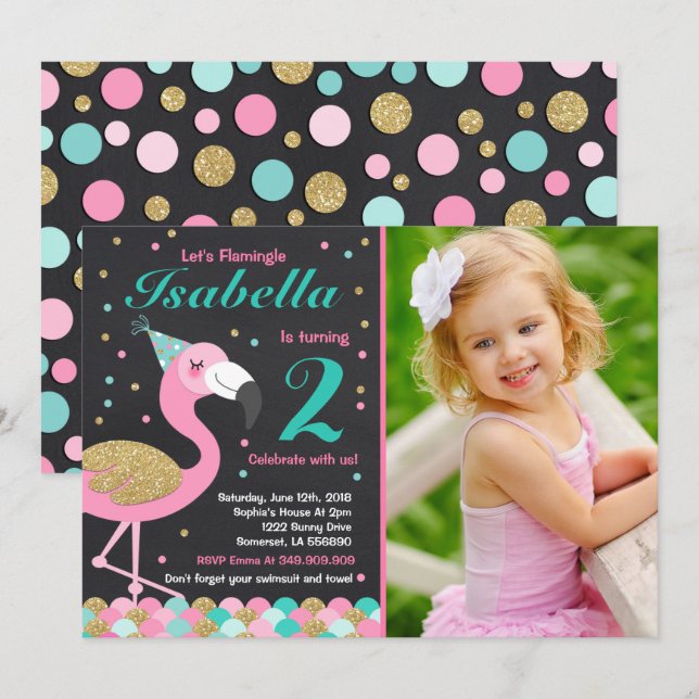 Fiesta en la piscina tópica de la invitación del (Anverso / Reverso)