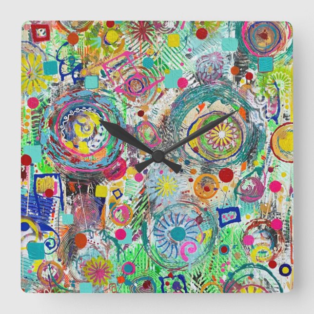 Fiesta en un reloj de pared de caja (Anverso)