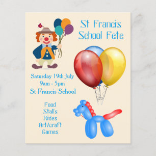 Fiesta escolar o publicidad del festival infantil